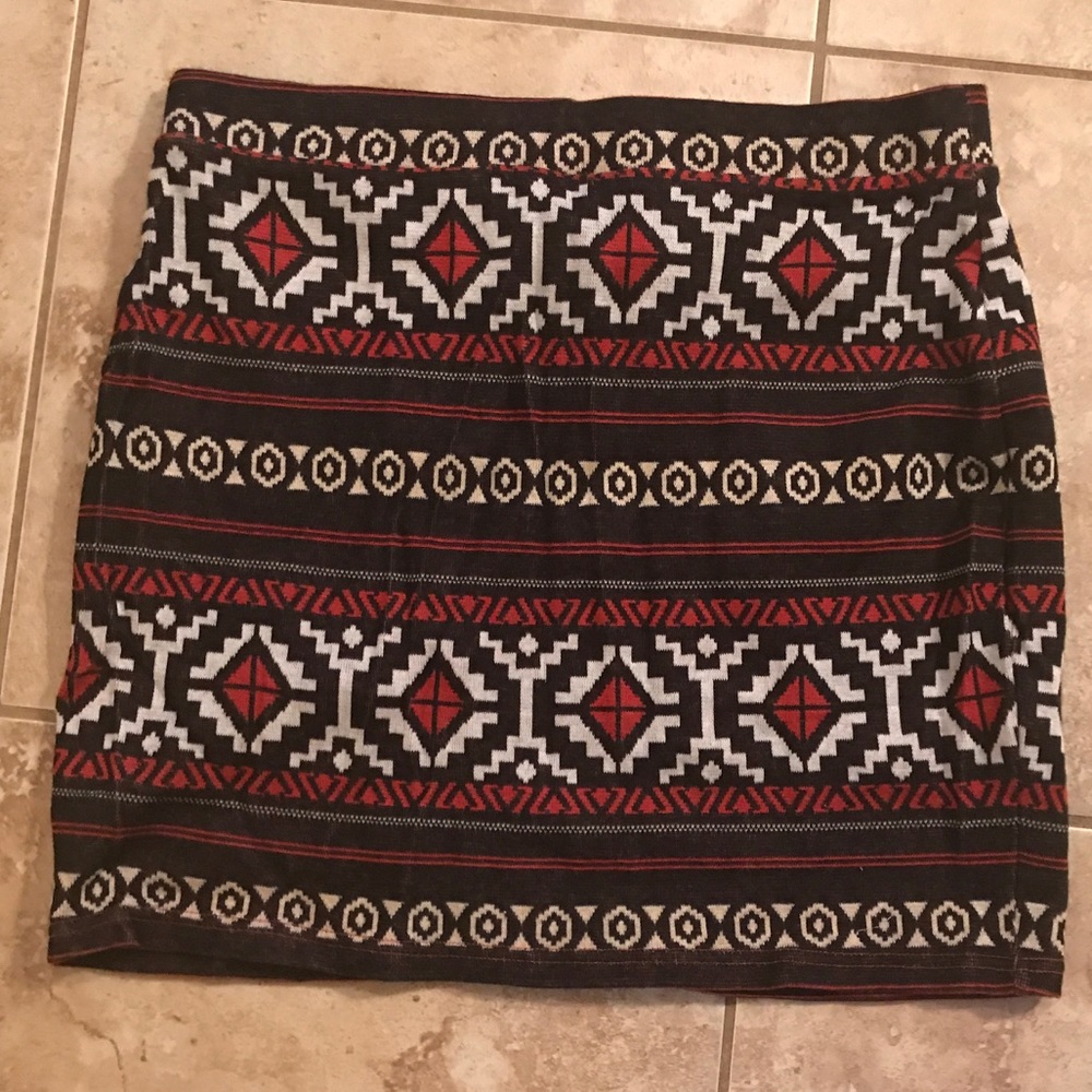 UO Aztec sweater skirt